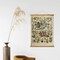Flower Poster Hanger Frame, Retro Style Wall Art Prints, Printed on Linen with Natural Wooden Frames, Wall Hanging Decor